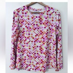 IBKUL Long Sleeve Lightweight Top Polka Dot Print Size Large
